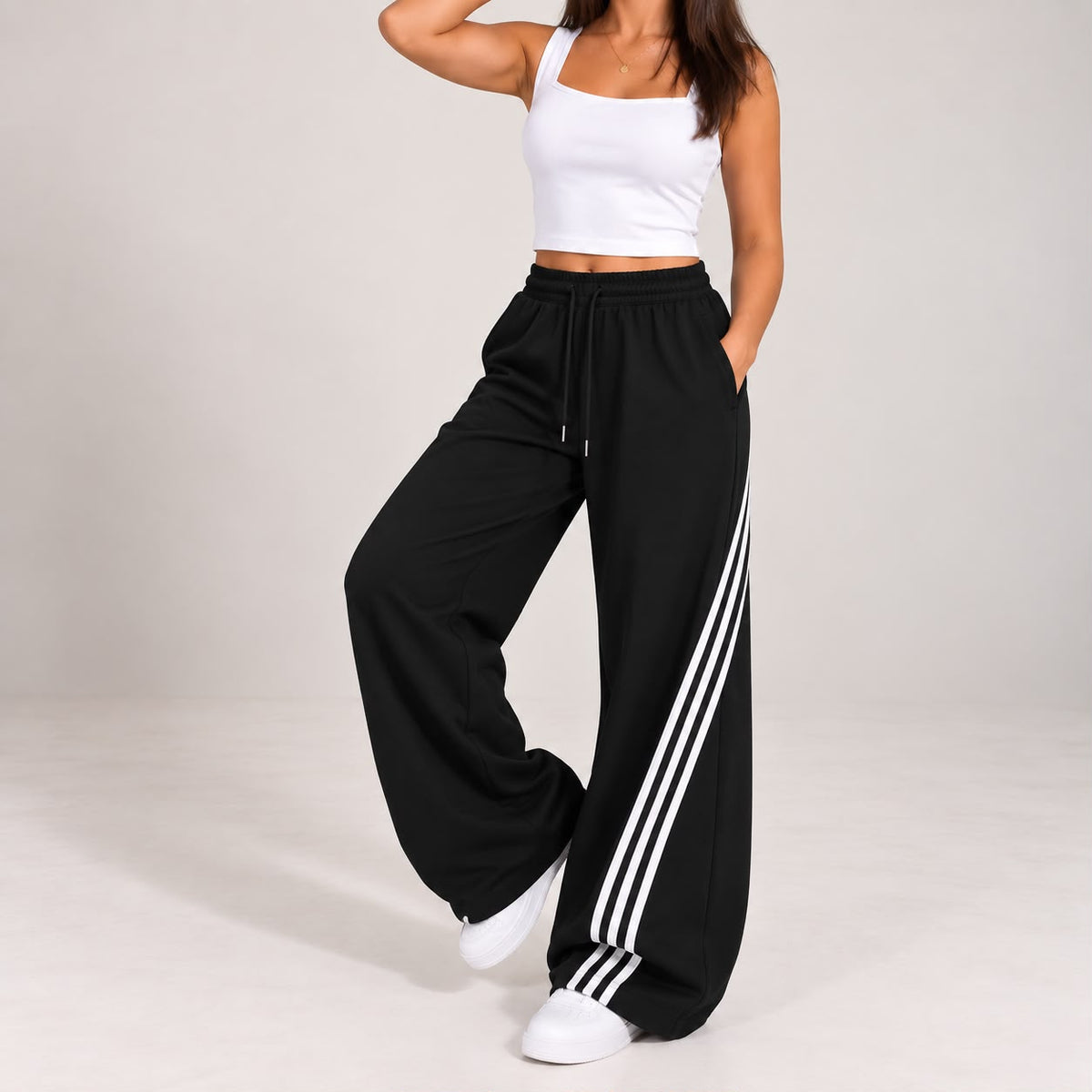Modern 3-Stripe Wide Pants