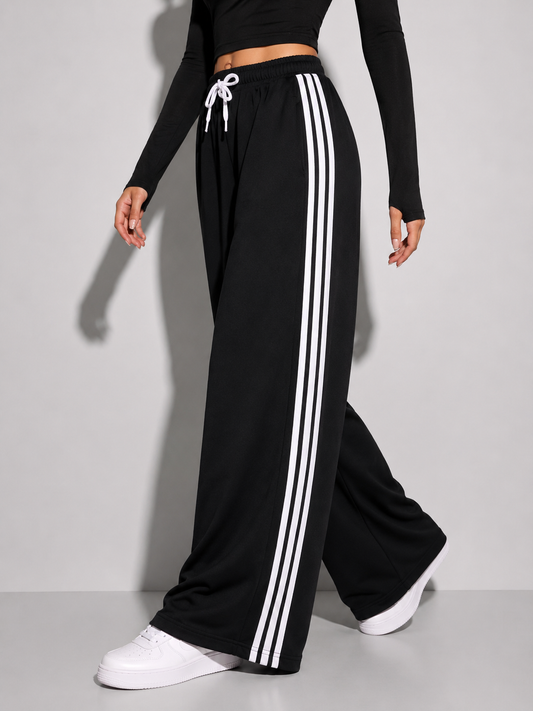 Wide Leg Three Line Pants