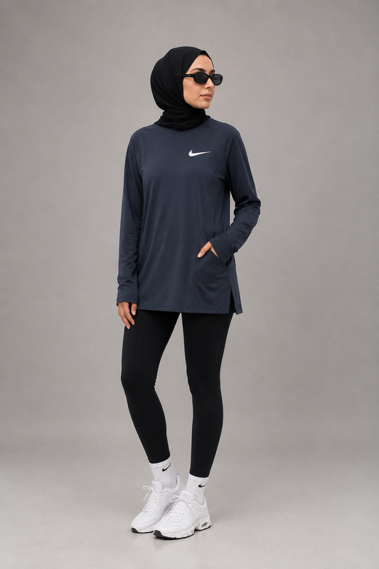 Long Sleeve Dry Fit Sports Top with Side Pockets – 4 Colors