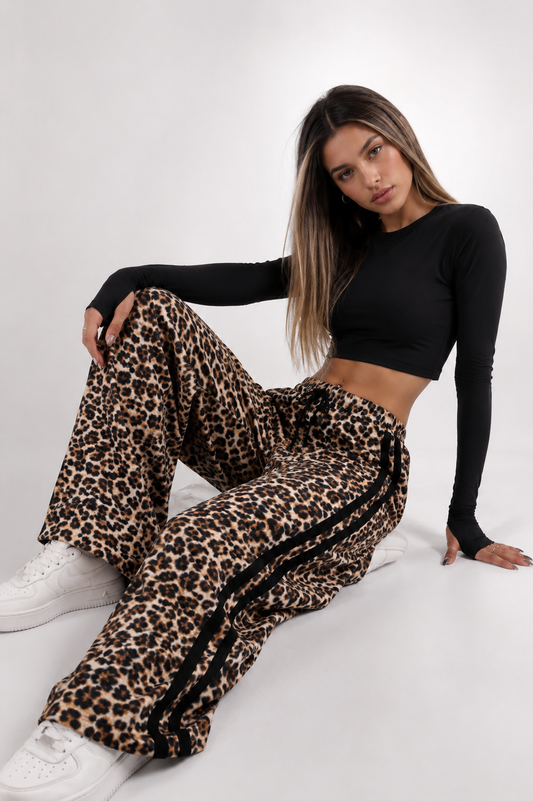 printed wide leg pants