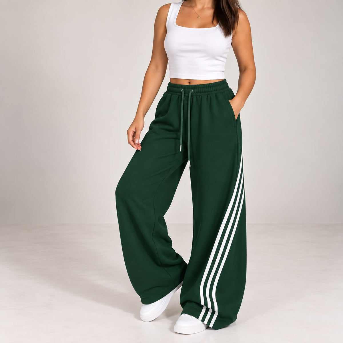 Modern 3-Stripe Wide Pants
