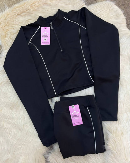 Two-Piece Activewear Set - Slim Line Edition